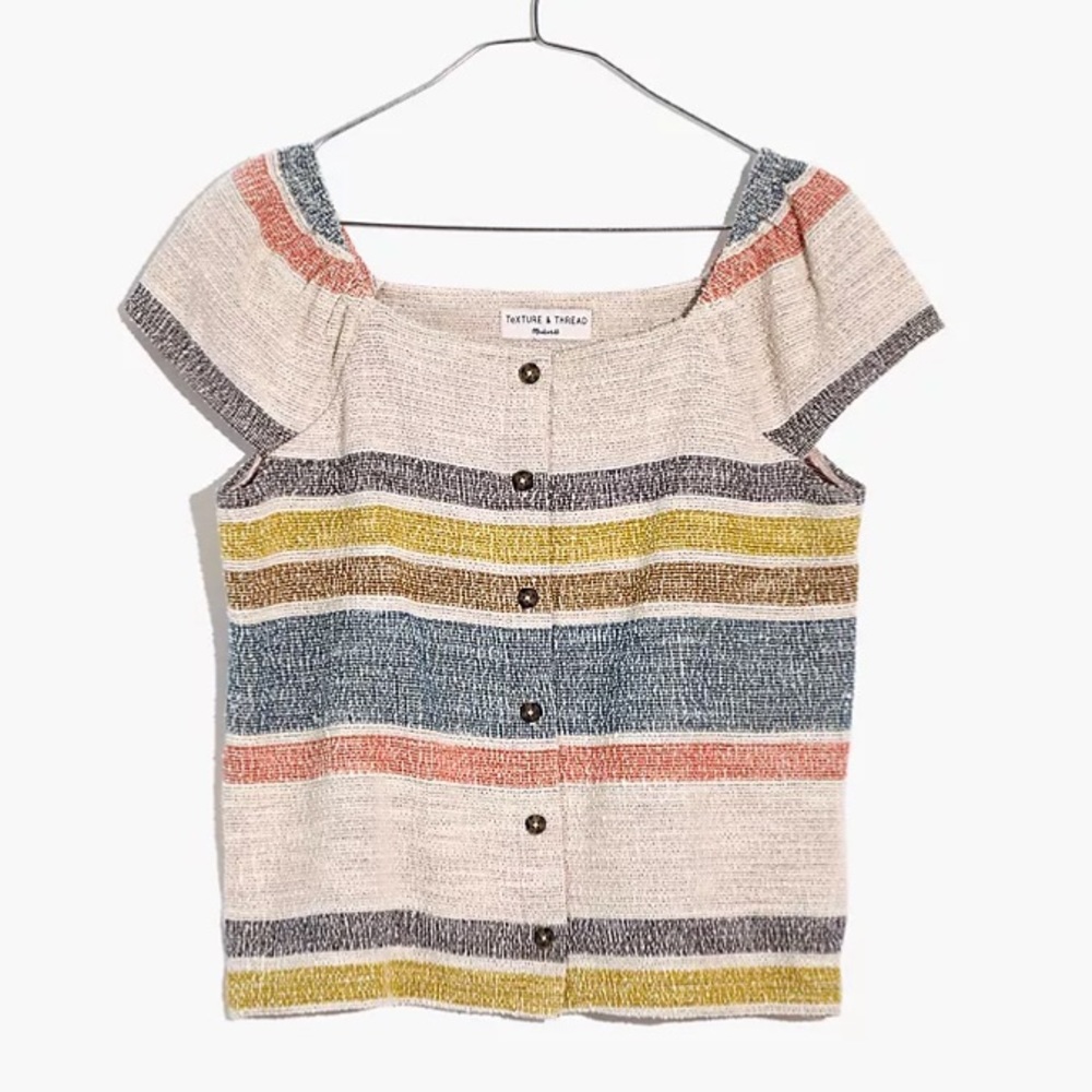 Madewell Texture & Thread Button-Front Top - Picture 4 of 7
